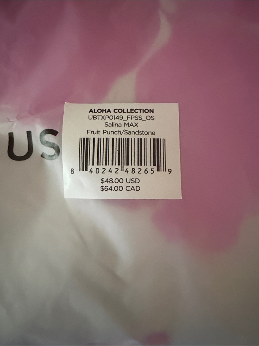 ALOHA Collection Pink Floral Pouch Size is Large/ Salina Max - Picture 2 of 5
